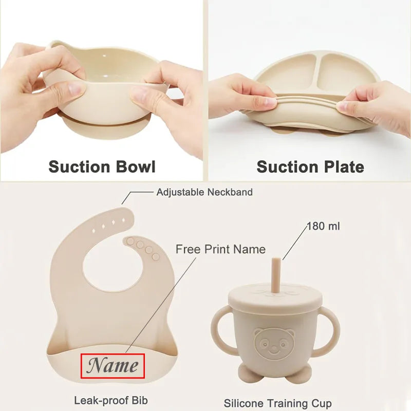 Personalized Name Baby Feeding Set