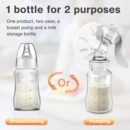 Manual Breast Pump Baby Nipple Suction Bottle