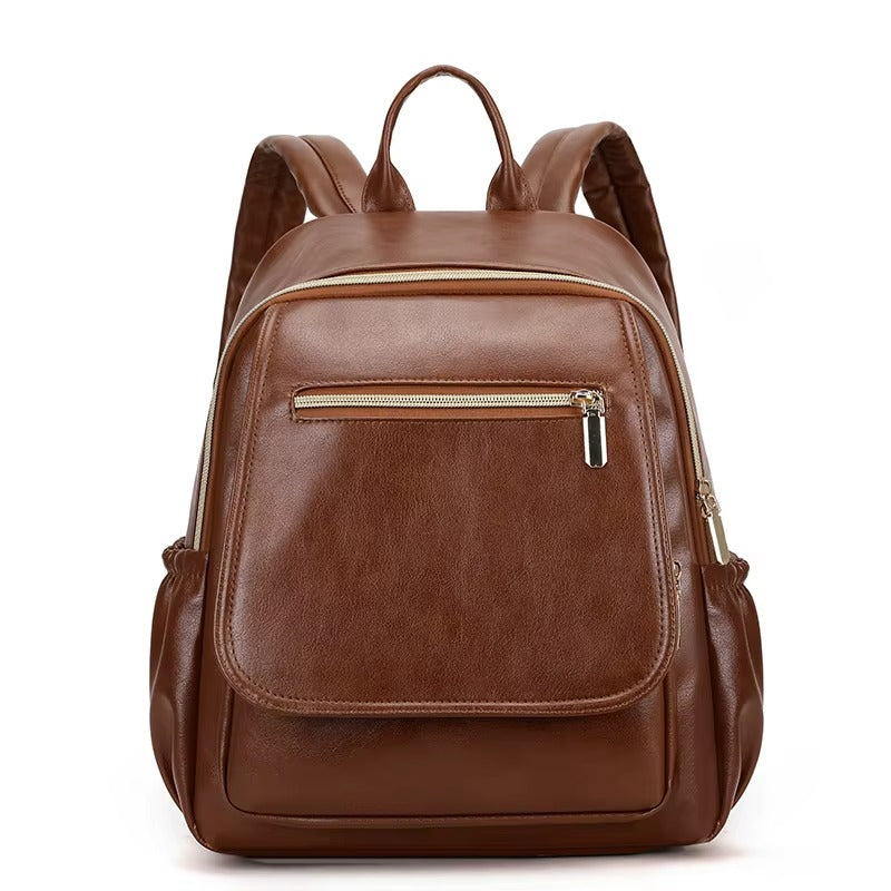 PU Leather Diaper Bag Backpack